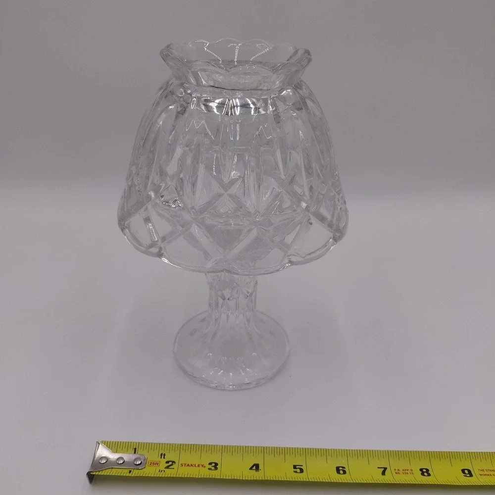 Vtg Crystal Fairy Lamp Candle Holder Clear Fifth Avenue? No Markings Whimsical